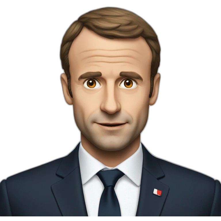 Macron avec un foué emoji
