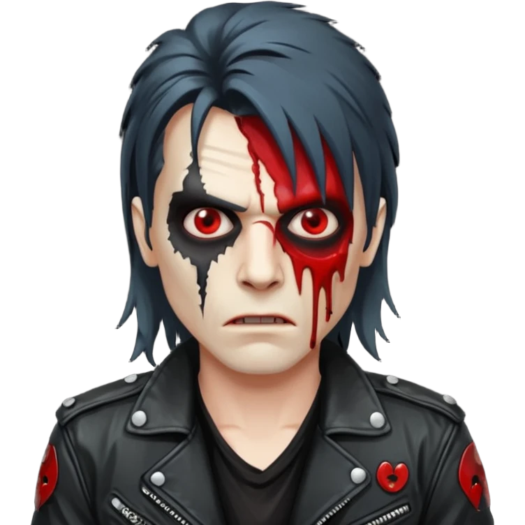 Rockstar zombie mullet emoji