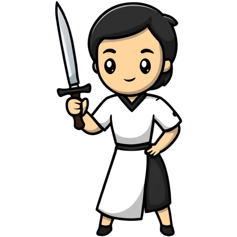 Woman holding knife emoji