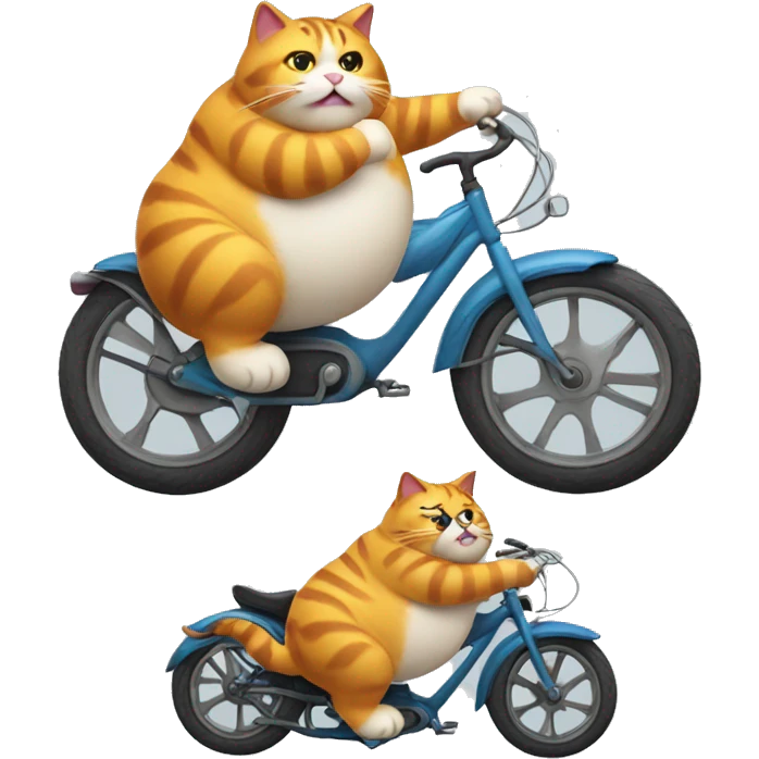 Fat cat riding a bike emoji
