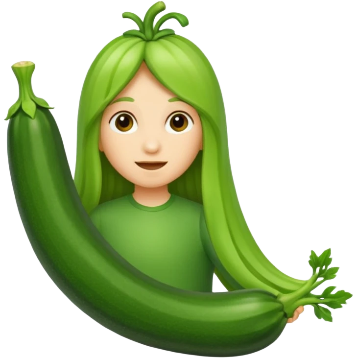 zucchini with long hair emoji