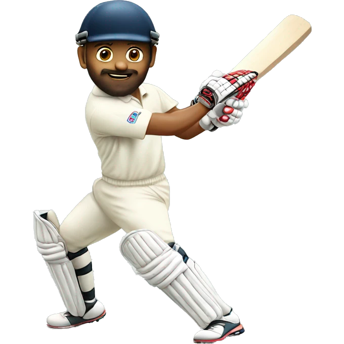 Famous cricketer, doing cricket batting ￼ emoji