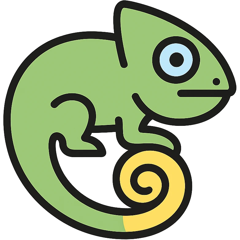 colored chameleon icon emoji