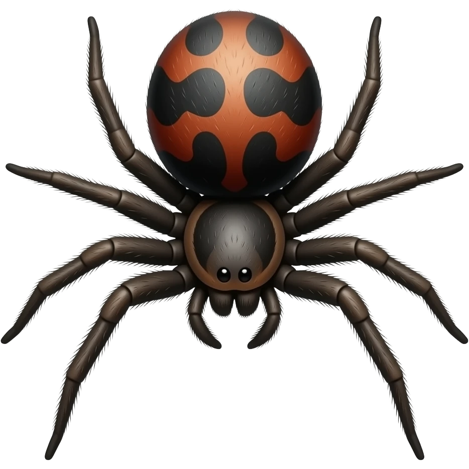 Simple large poisonous black widow spider emoji