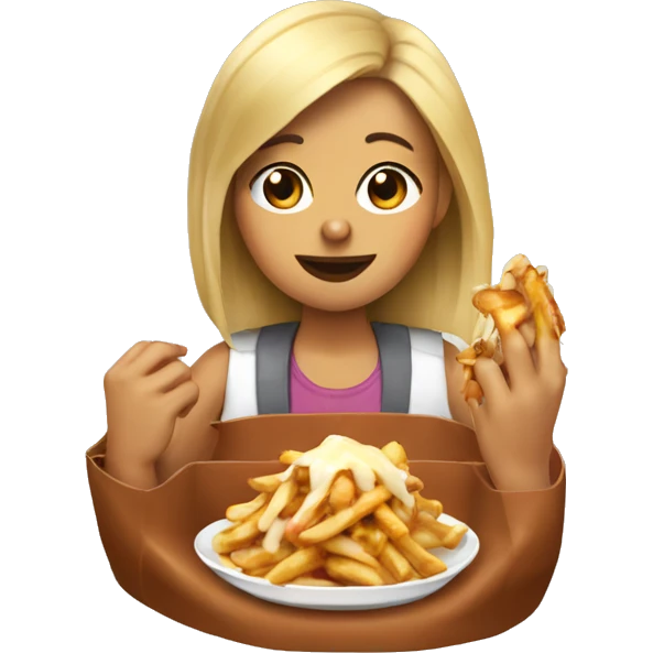 girl Poutine eating poutine  emoji