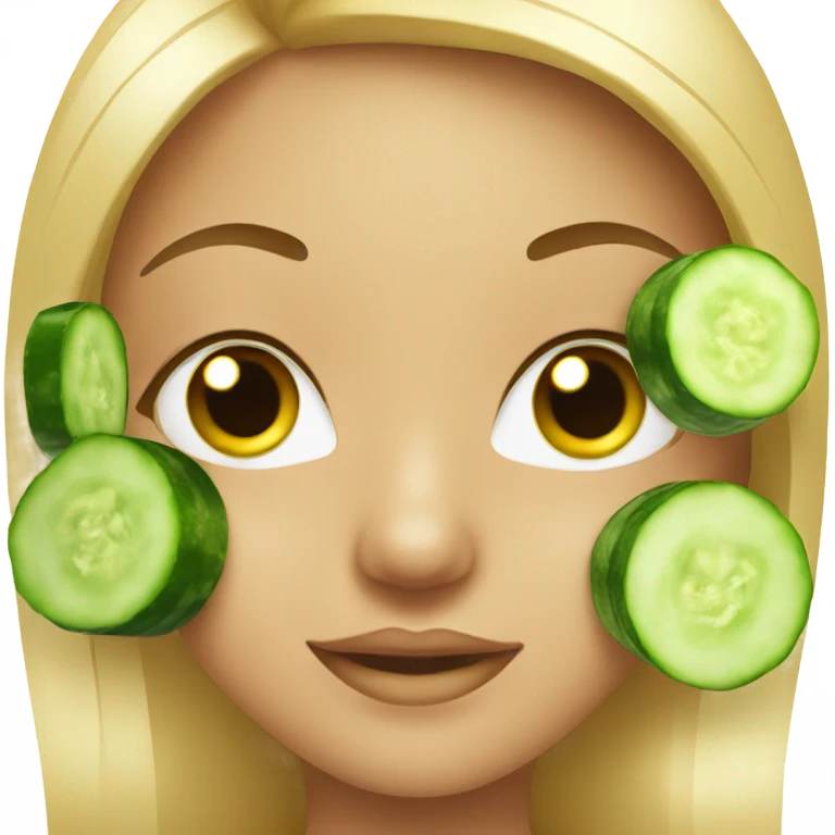 A girl with cucumber spa on her eyes  emoji