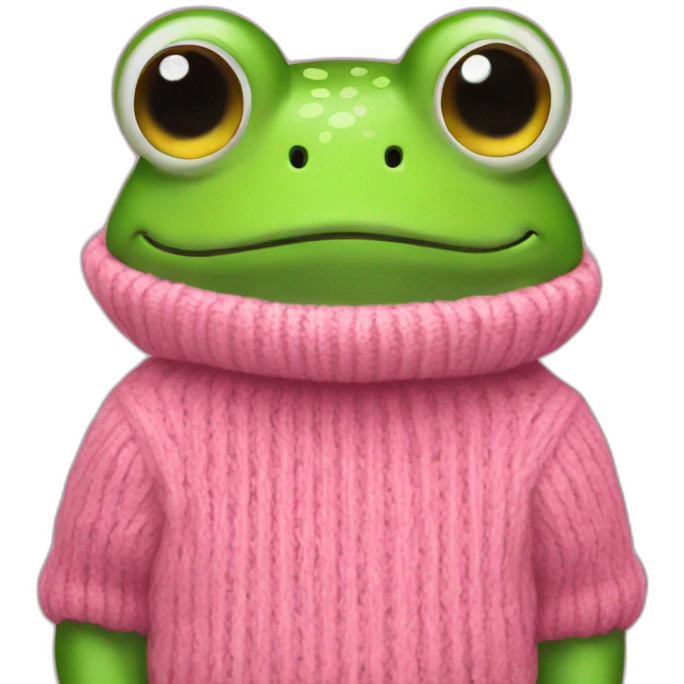 Frog in pink sweater emoji