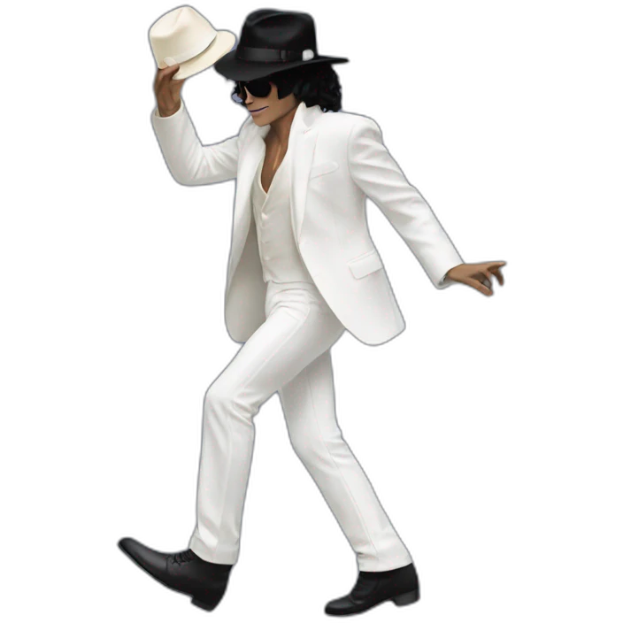 Michael Jackson moonwalking holding his hat emoji