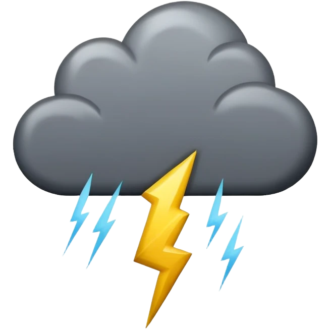 dark cloud with rain and lightening bolt emoji