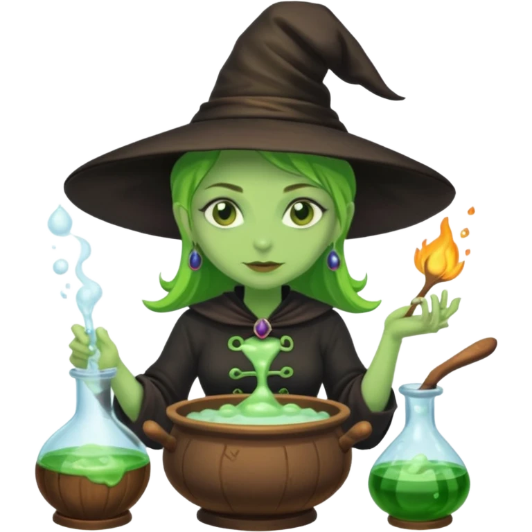 green witch cooking potion emoji