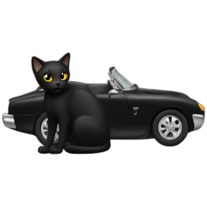 BLACK CAT ON CAR emoji