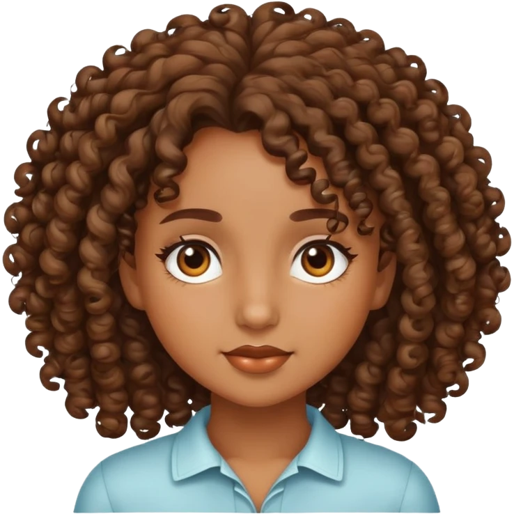 garota parda de cabelos cacheados emoji