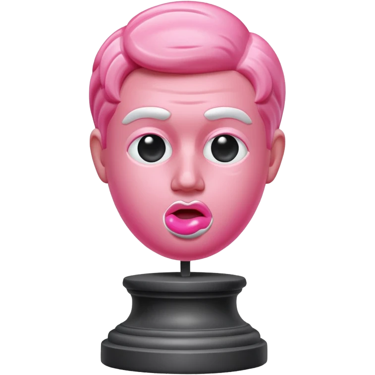 escultura griega con chicle emoji