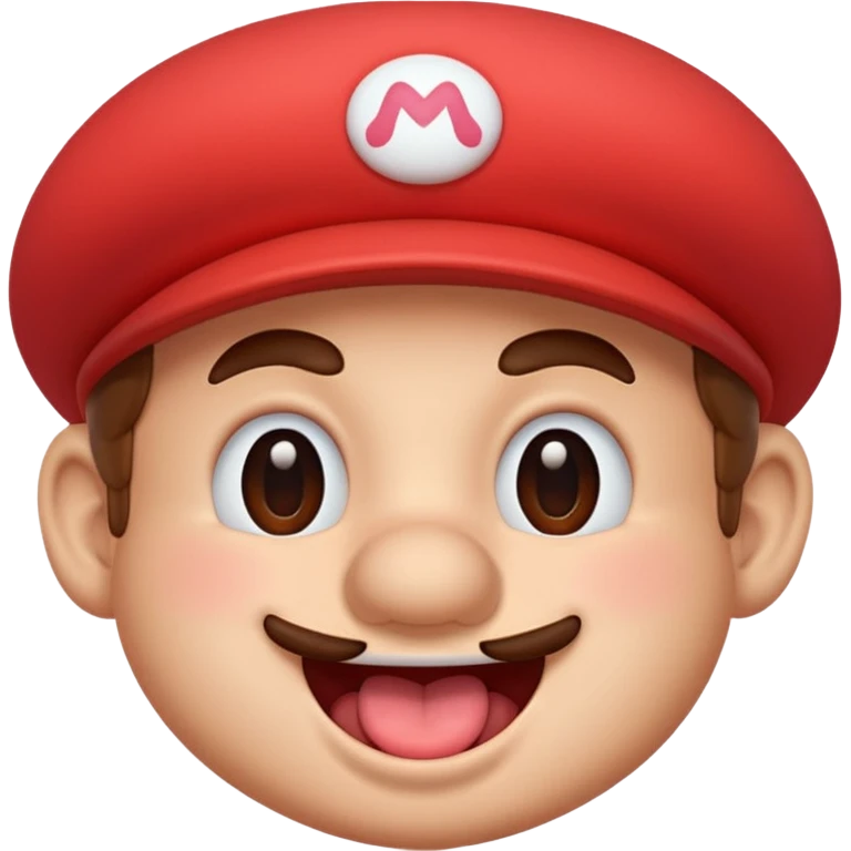 Mario blushing tongue out emoji