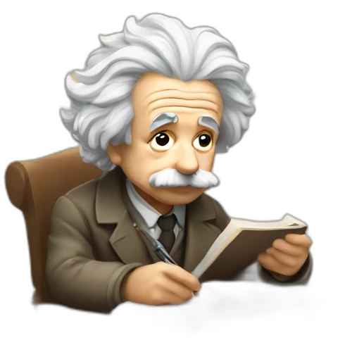 Albert Einstein studying research emoji