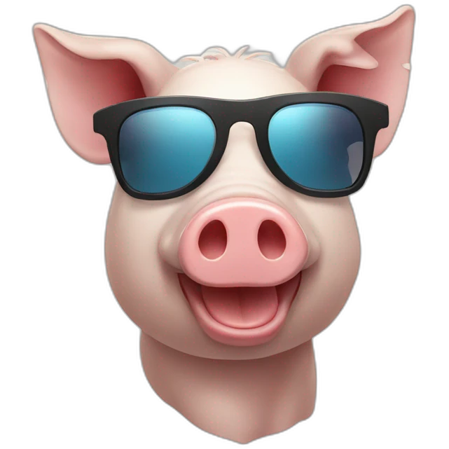Pork with sunglass emoji