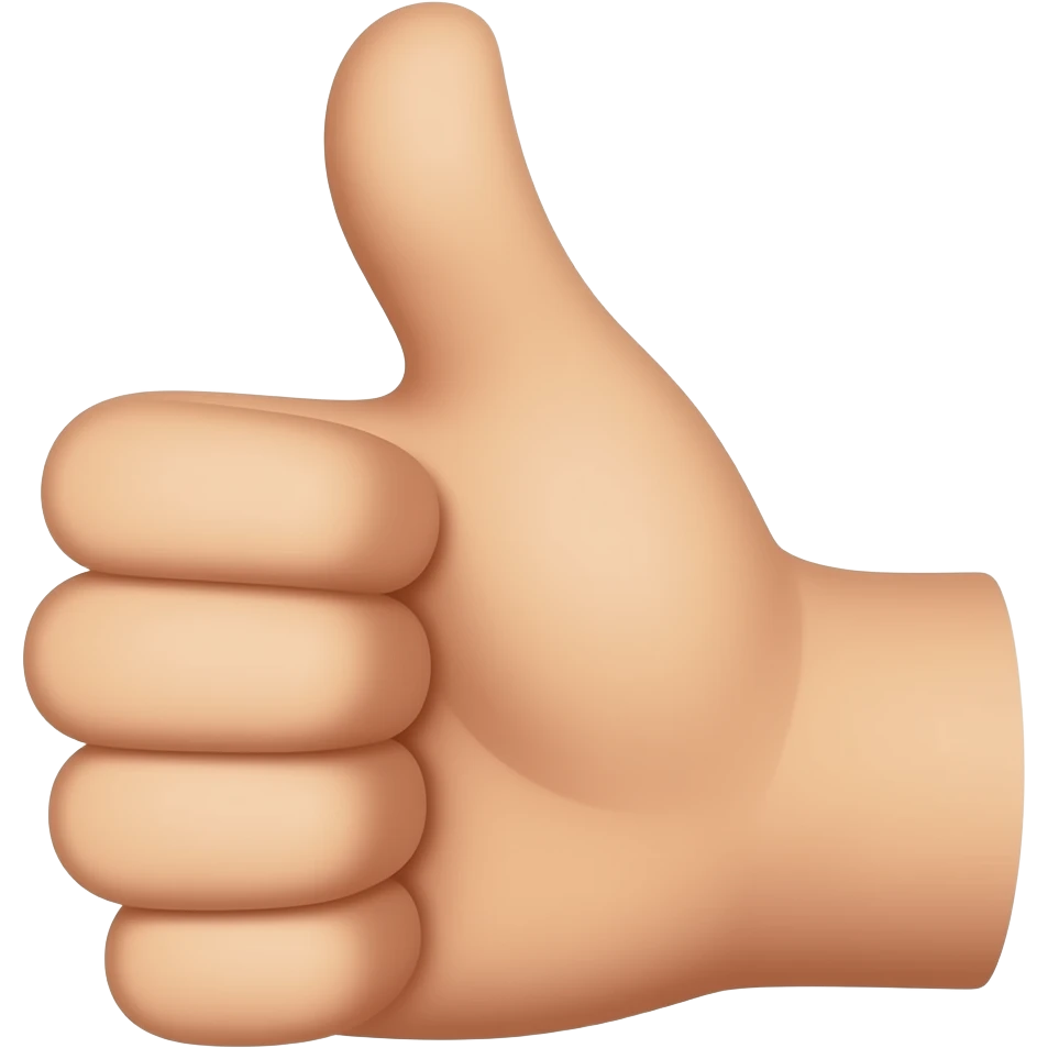 Thumbs up but missing half of thumb emoji