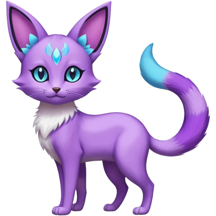 Lunar Espeon-Umbreon-Purrloin-Delcatty-cat-fusion (full body) emoji