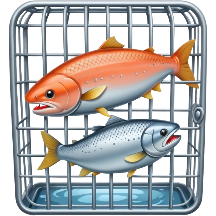 Salmon in a cage emoji