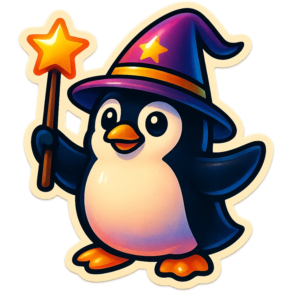 Penguin Wizard emoji
