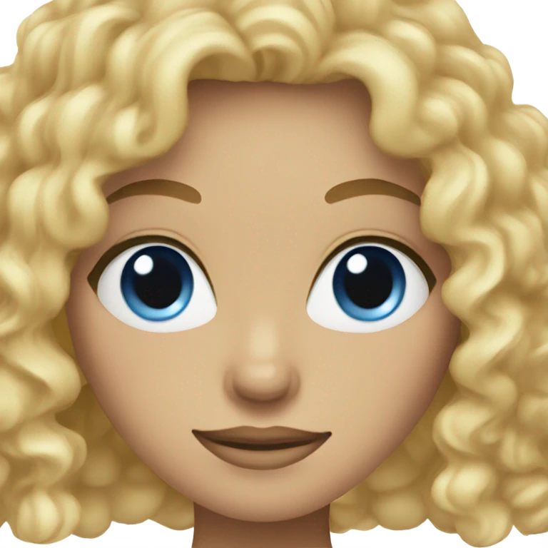 blonde curly hair blue eye woman  emoji