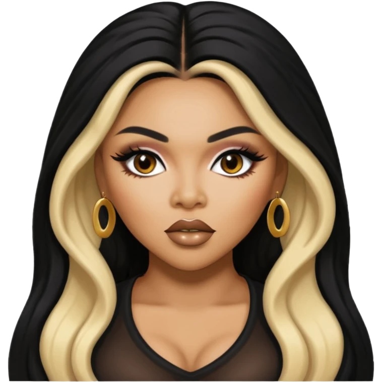 Lil Kim with long black hair emoji