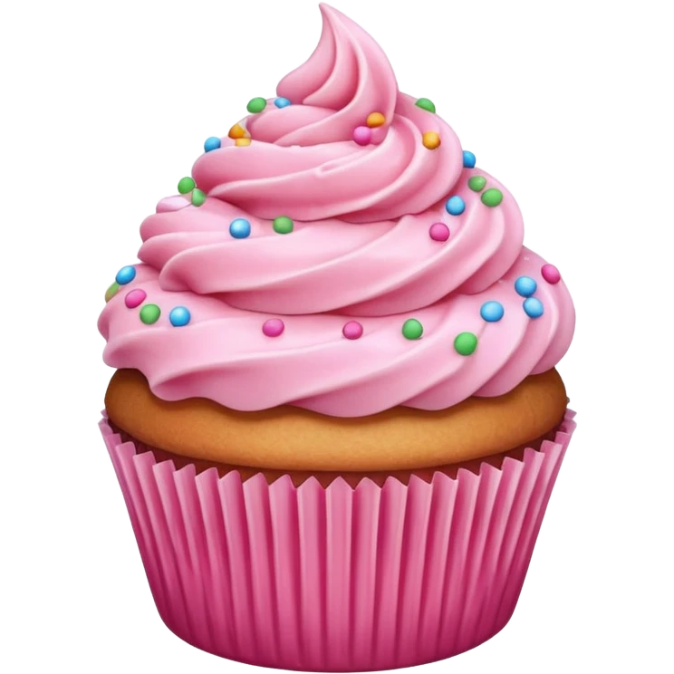 Cupcake with pink icing emoji