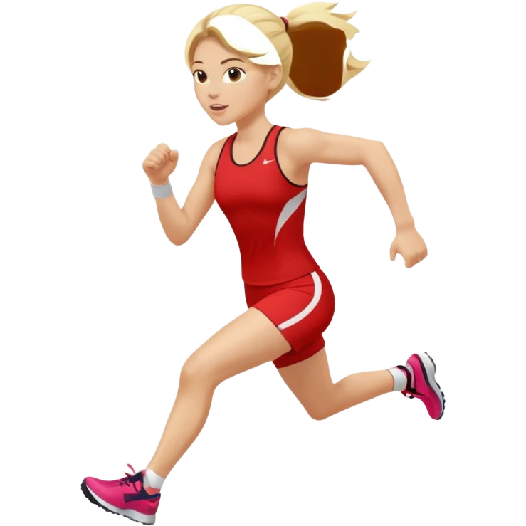 Sportswoman run light skin blond hair emoji