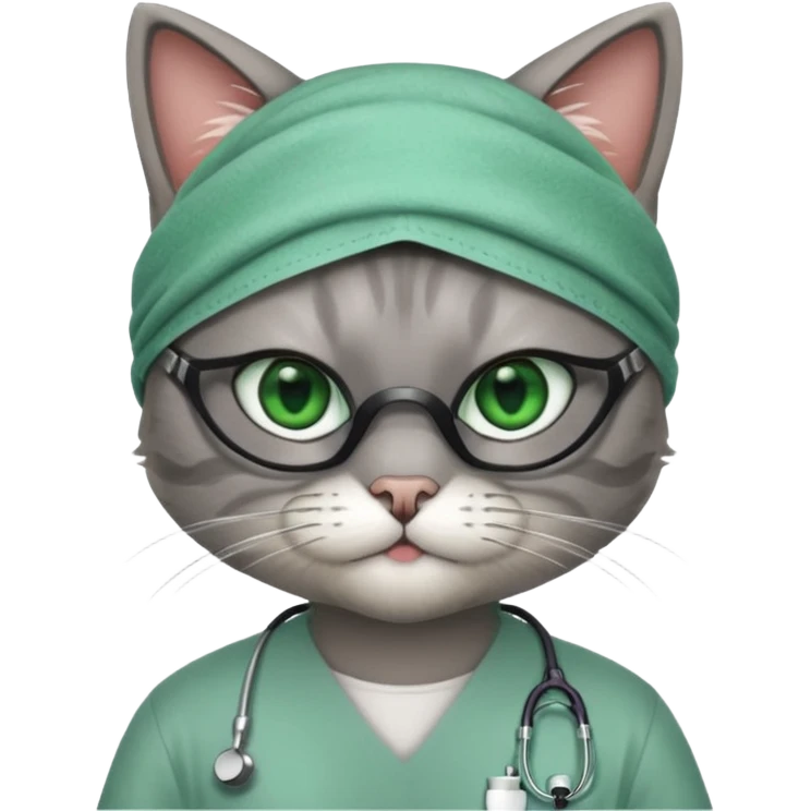 doctor cat, surgical mask emoji