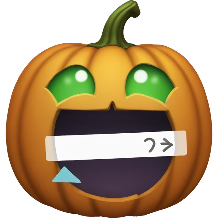 Pumpkin with chat box that says lindsay emoji