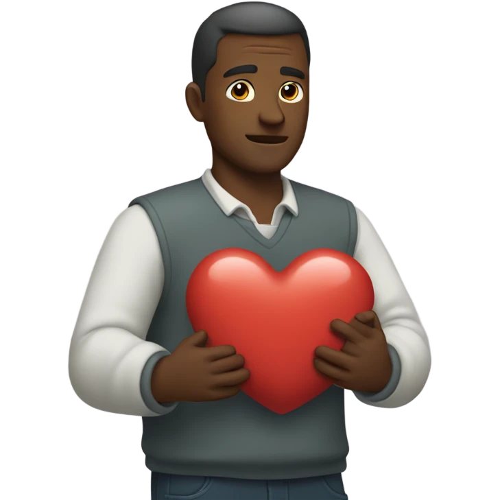 Father holds his heart in his arm emoji