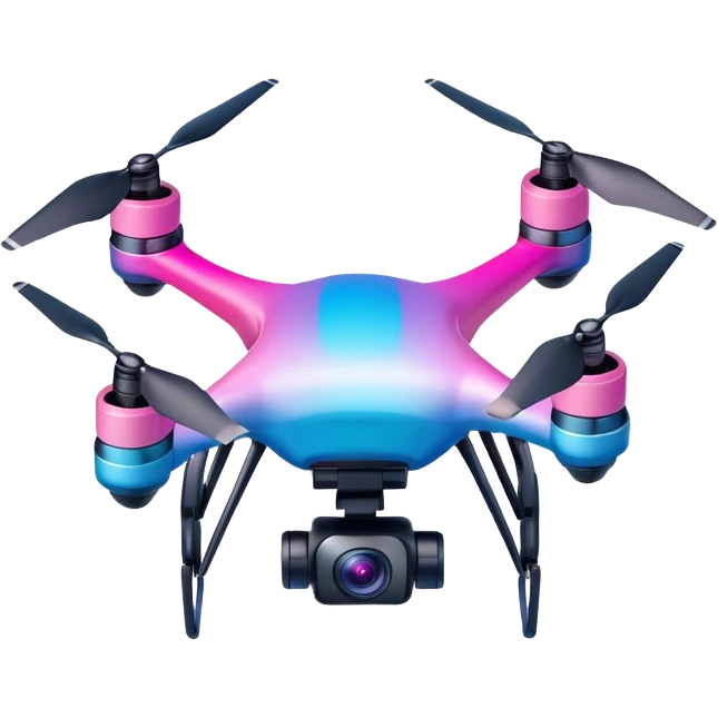 pink/blue gradient drone with camera emoji