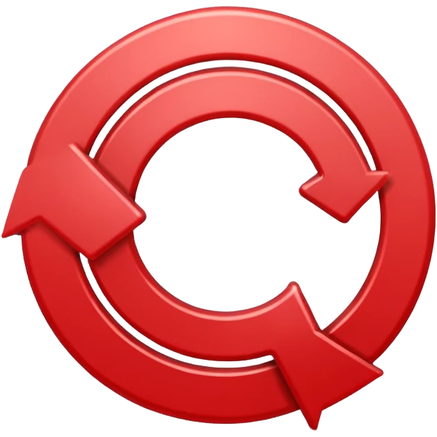 Prompt 15: "Is your backup plan."
Graphic: 🔄 Refresh/loop arrows icon (white with red highlights).
Animation: Arrows rotate smoothly.
Background: Transparent. emoji