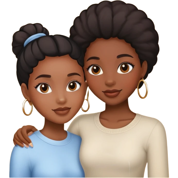 A pretty black girl with her pretty bestie emoji