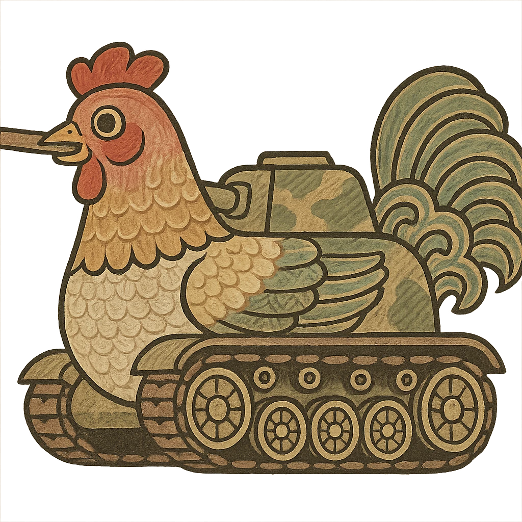 tank shaped like a chicken emoji