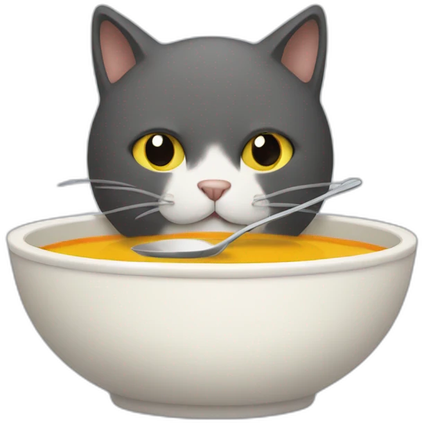 cat eating soup emoji