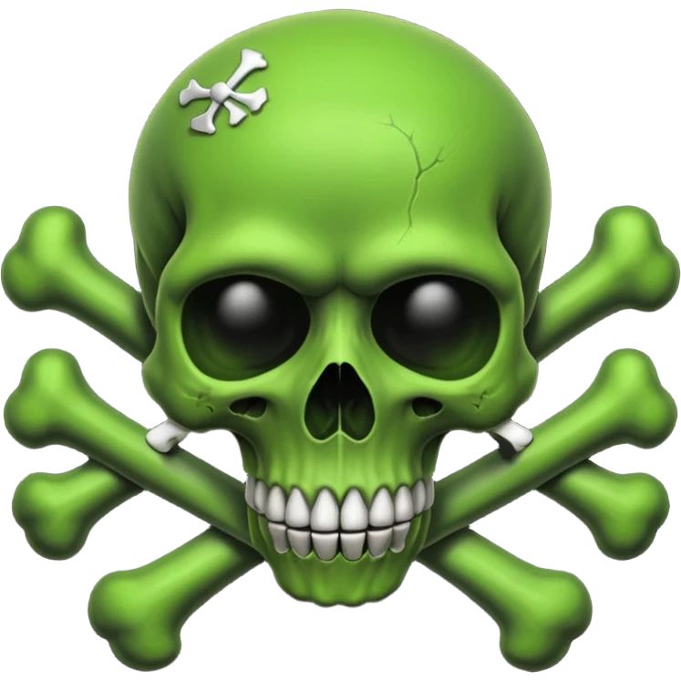 a poisonous cloud of gas, dark swamp color, with an image of a skull and two crossed bones behind the skull emoji