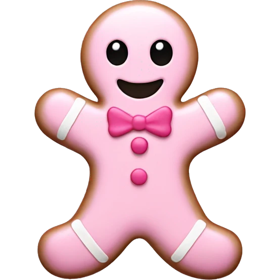 Light pink gingerbread man emoji
