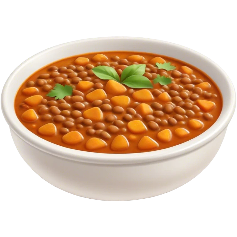 Cinematic Realistic Dal Dish Emoji, featuring a hearty lentil stew with aromatic spices rendered with lifelike textures and warm, comforting lighting. emoji