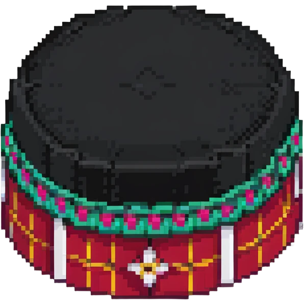 pixel art style fez hat, simple and bold emoji