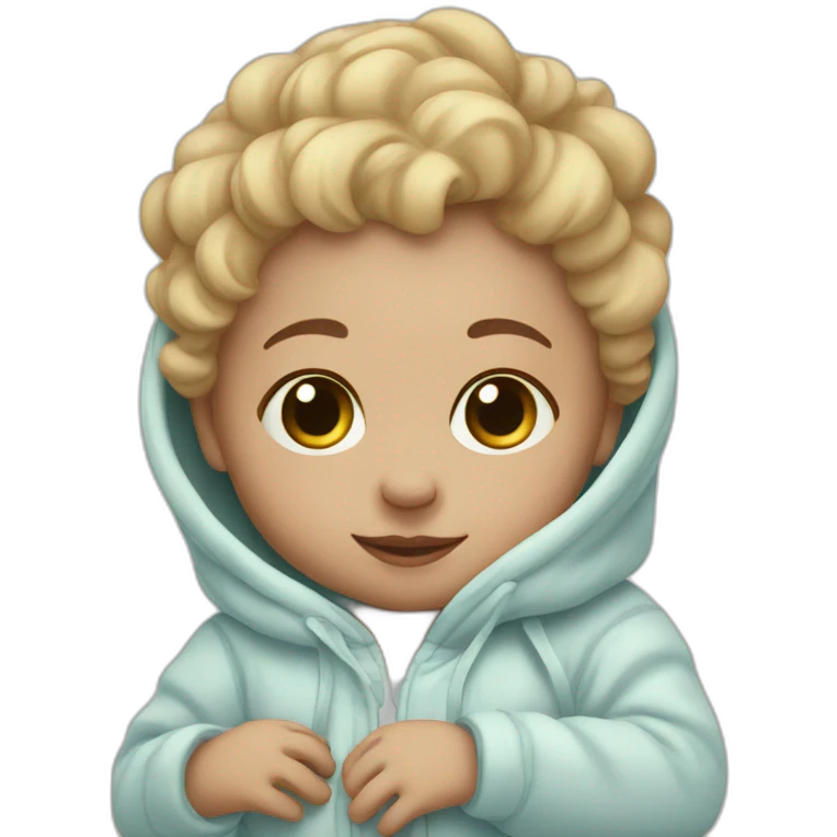 White newborn with emoji