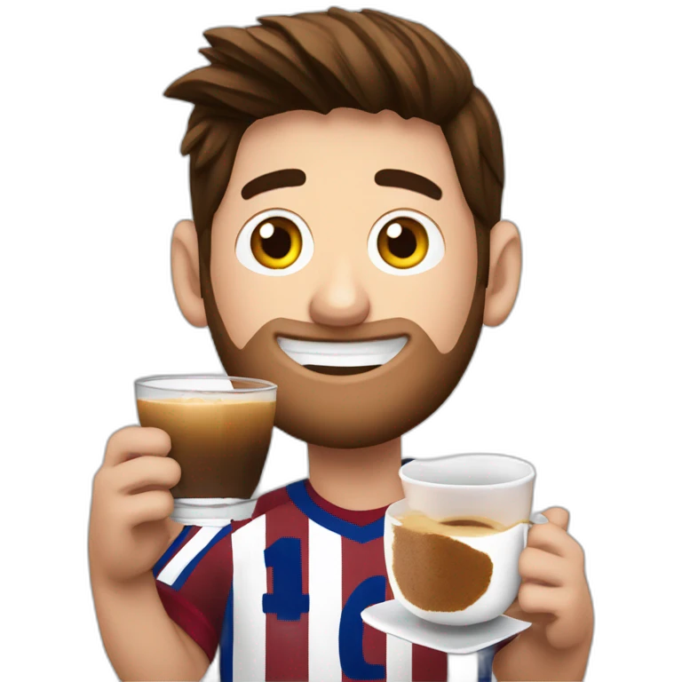 MESSI TOMANDO CAFÉ emoji