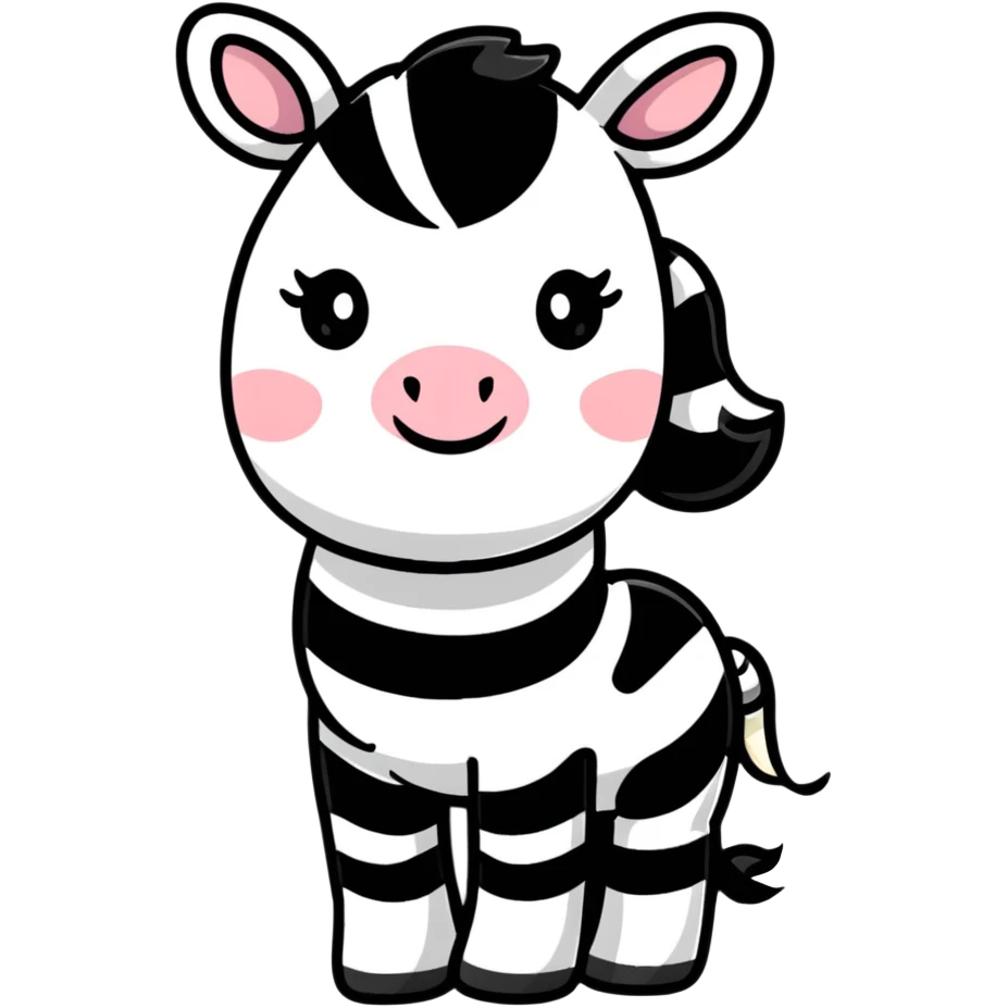 cute cartoon zebra emoji