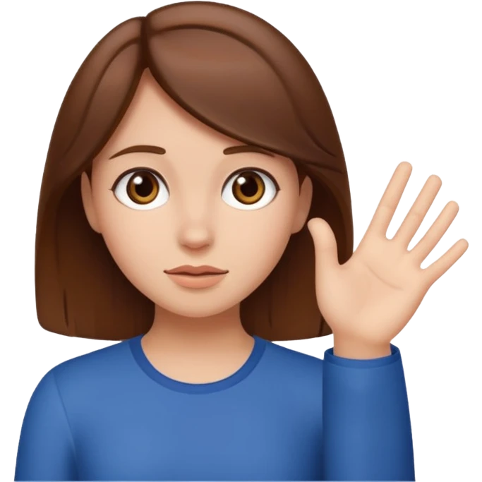 A girl taking the loser emote emoji