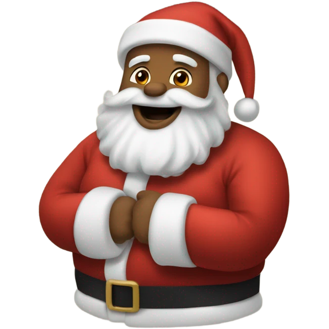 santa rubbing hairy belly emoji
