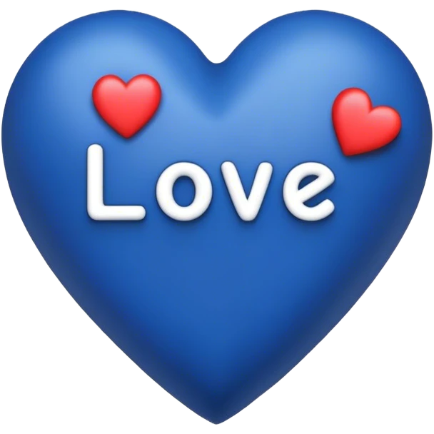 Dark Blue heart with the words Love You Ry in the middle  emoji