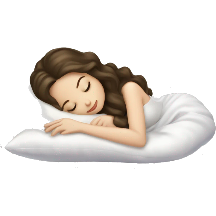 sleeping beauty brunette white girl with a silk pillow emoji