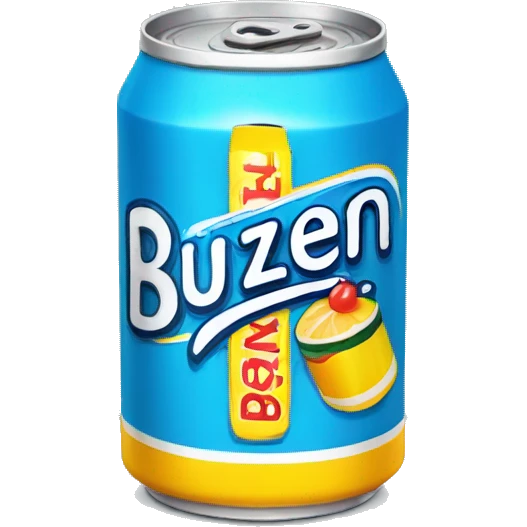 soda can with the word buzzen on it emoji