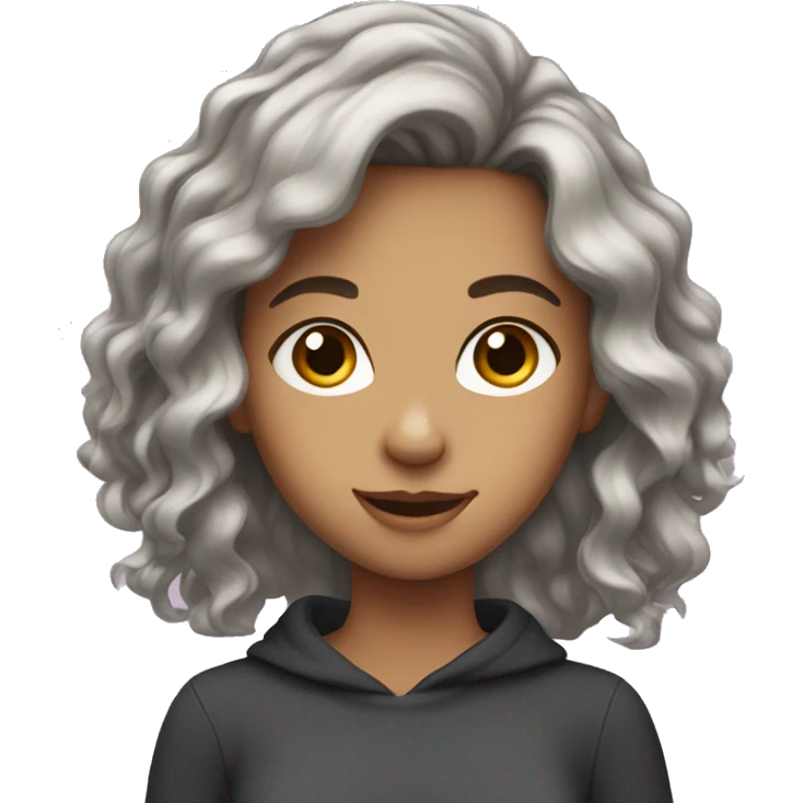 a teenager girl with dark brown wavy hair emoji