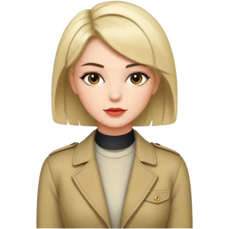 a face of a woman with a good haircut and good outfit emoji